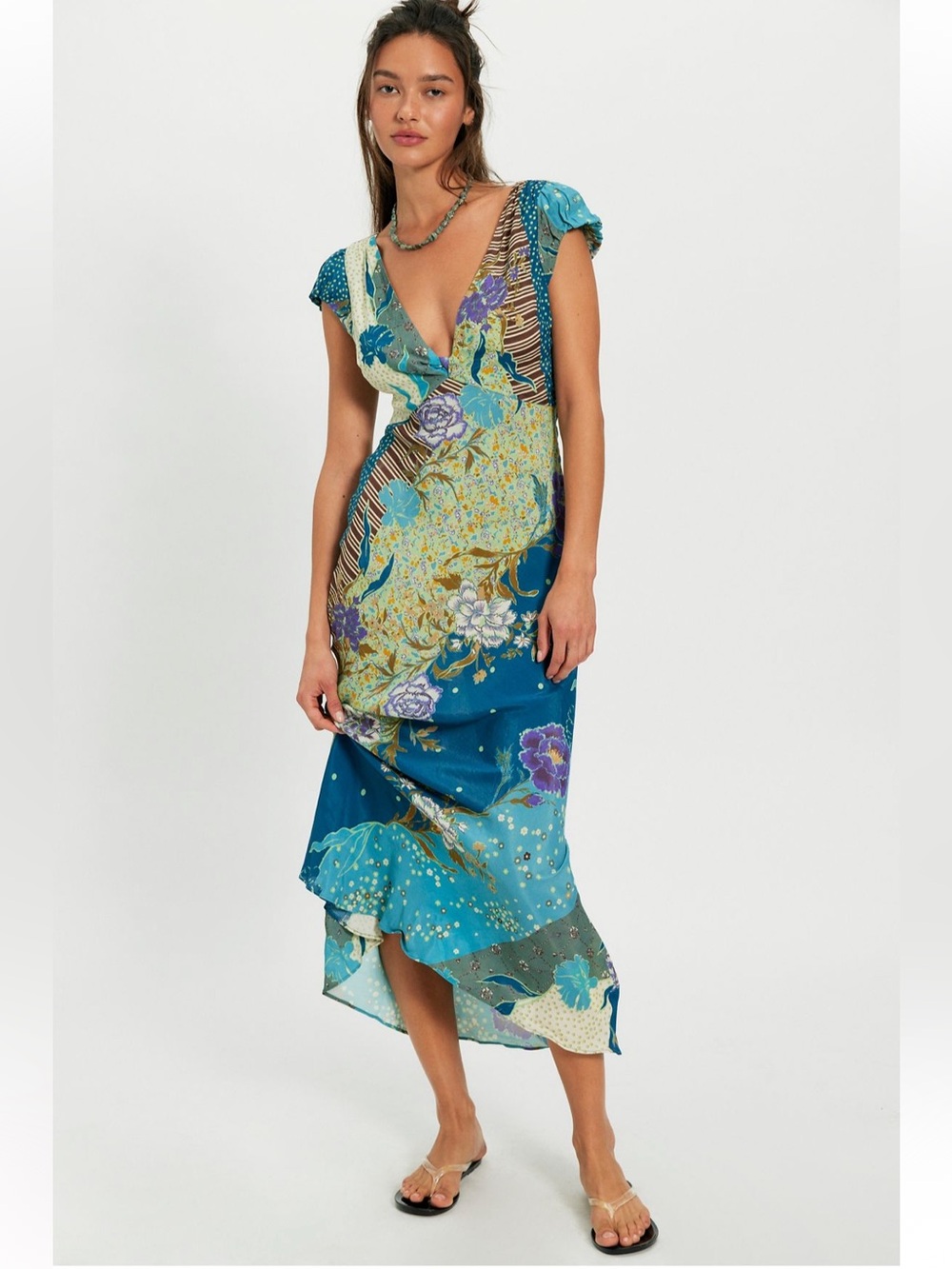 Free People Floral V-Neck Maxi Dress